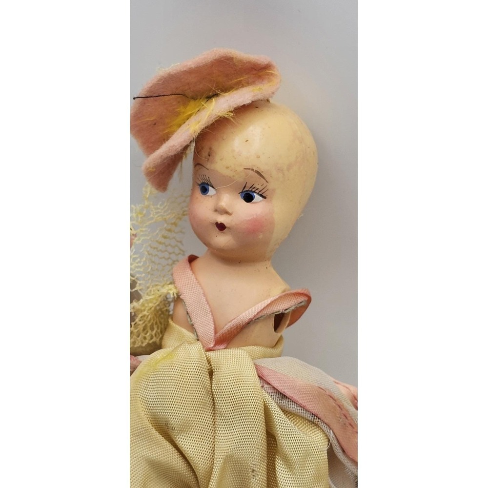 Vintage Composition Doll 5" With Legs No Arms 1940s